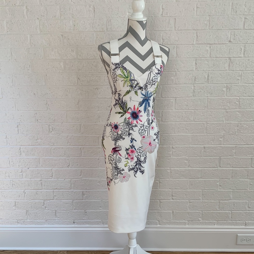Ted Baker London White Floral Cocktail Dress